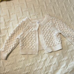 Cream Textured Knit Baby Cardigan